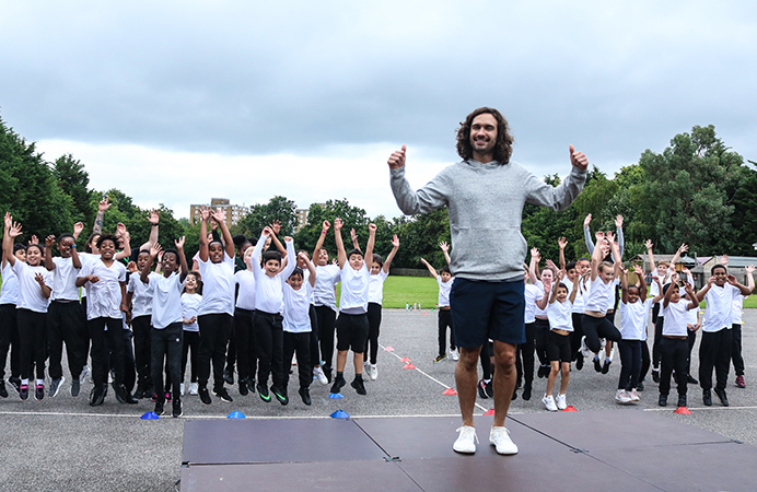 Joe Wicks MBE met pupils at Woodlands Academy School in Ealing for a documentary on mental health support (Image: Alexandra Thompson)