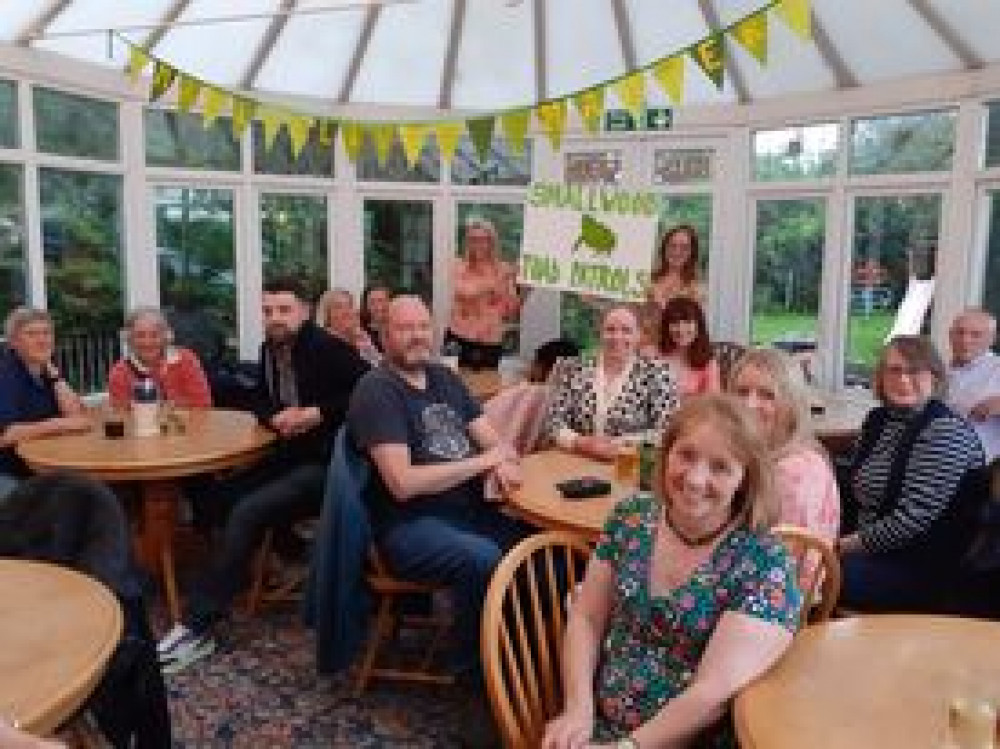 Toad volunteers gather at The Bull's Head near Sandbach for an event to celebrate the season