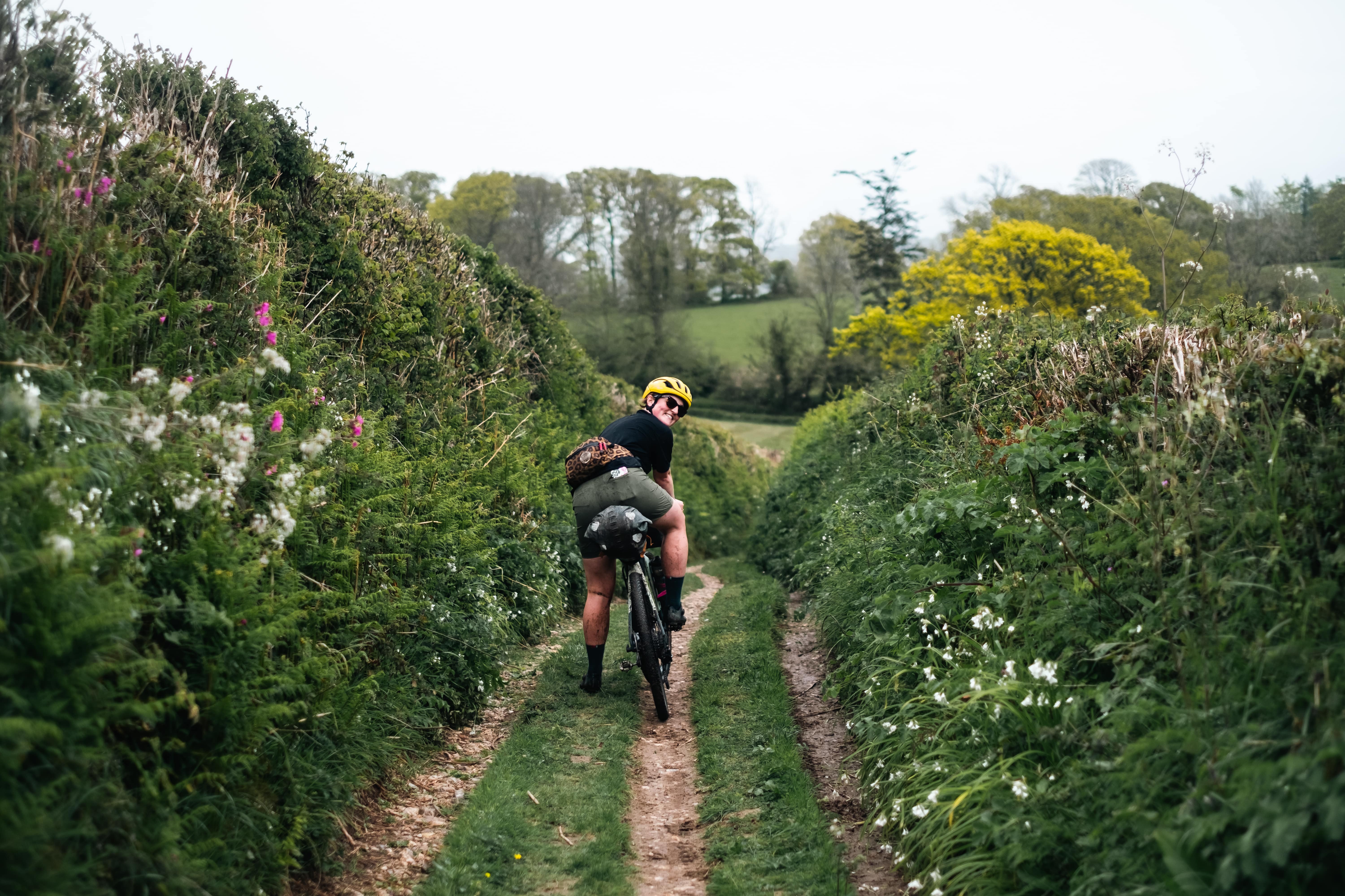 Katherine cycling in Sidmouth. (Credit: ForTheHellOfIt.cc)