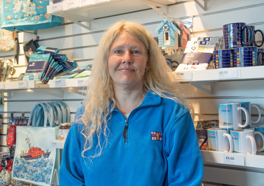 Lise Vittrup, Falmouth RNLI Shop Manager. Credit: RNLI/Simon Culliford.