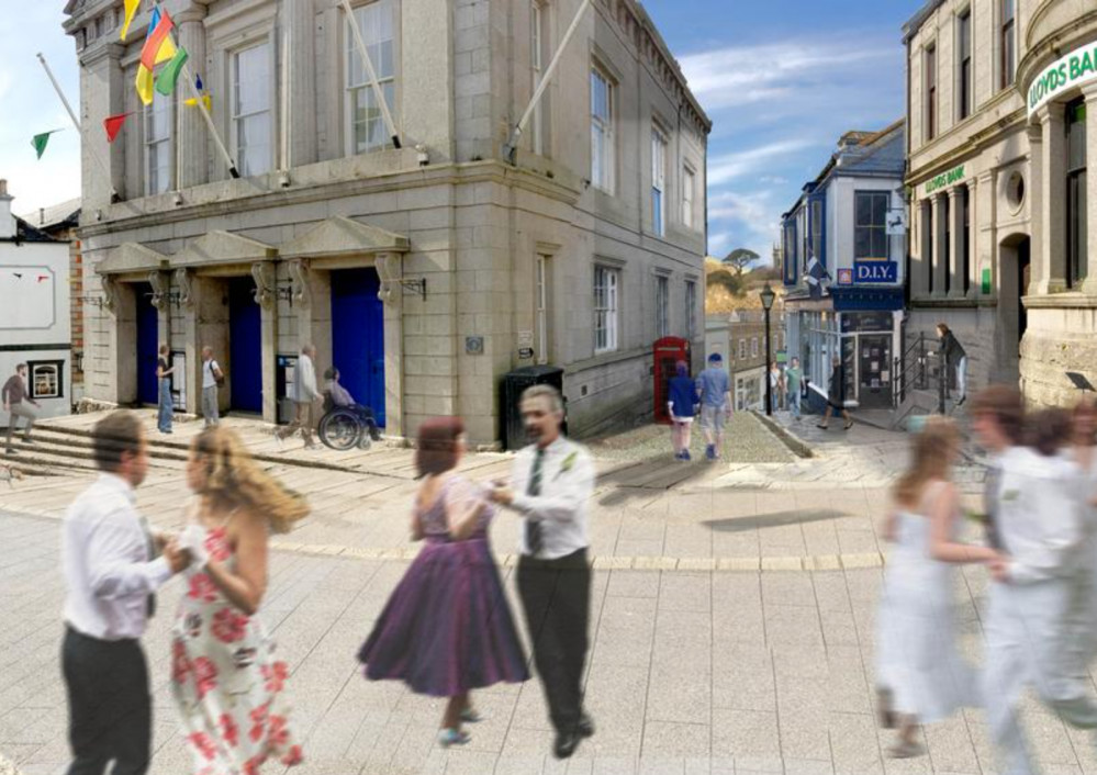 Plans to dramatically transform Helston's high streets. Asia Grzybowska, Smallwood Architects.