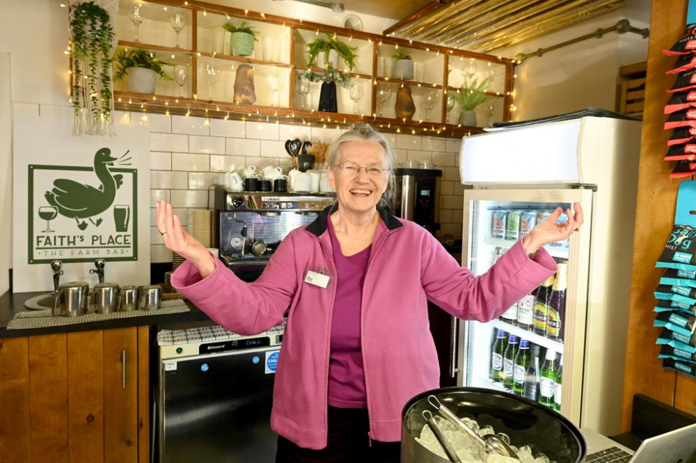 Faith Boardman behind the bar (credit: Vauxhall City Farm)