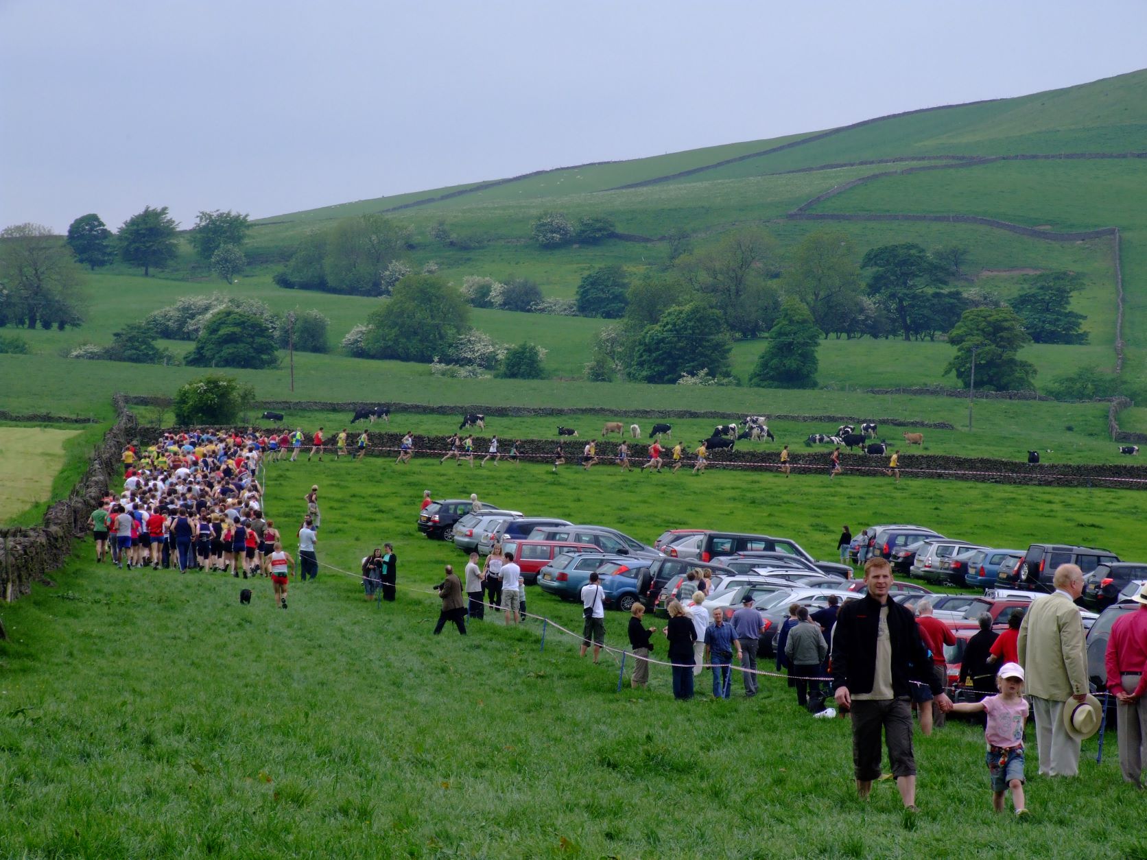 They’re off as the Wincle Trout Run starts at a previous year’s Wincle Fete.