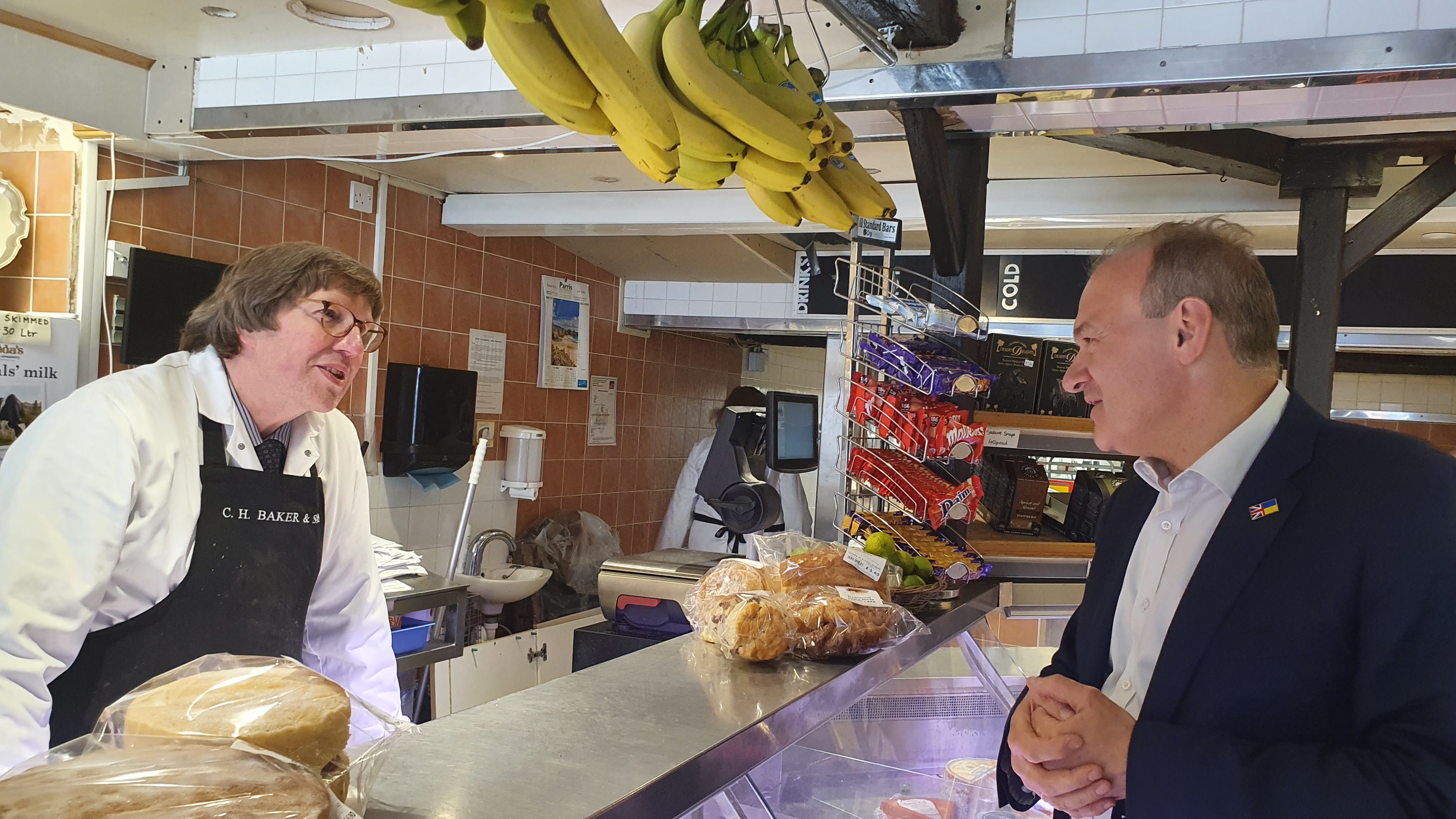 Ed Davey visiting CH and Sons Baker 