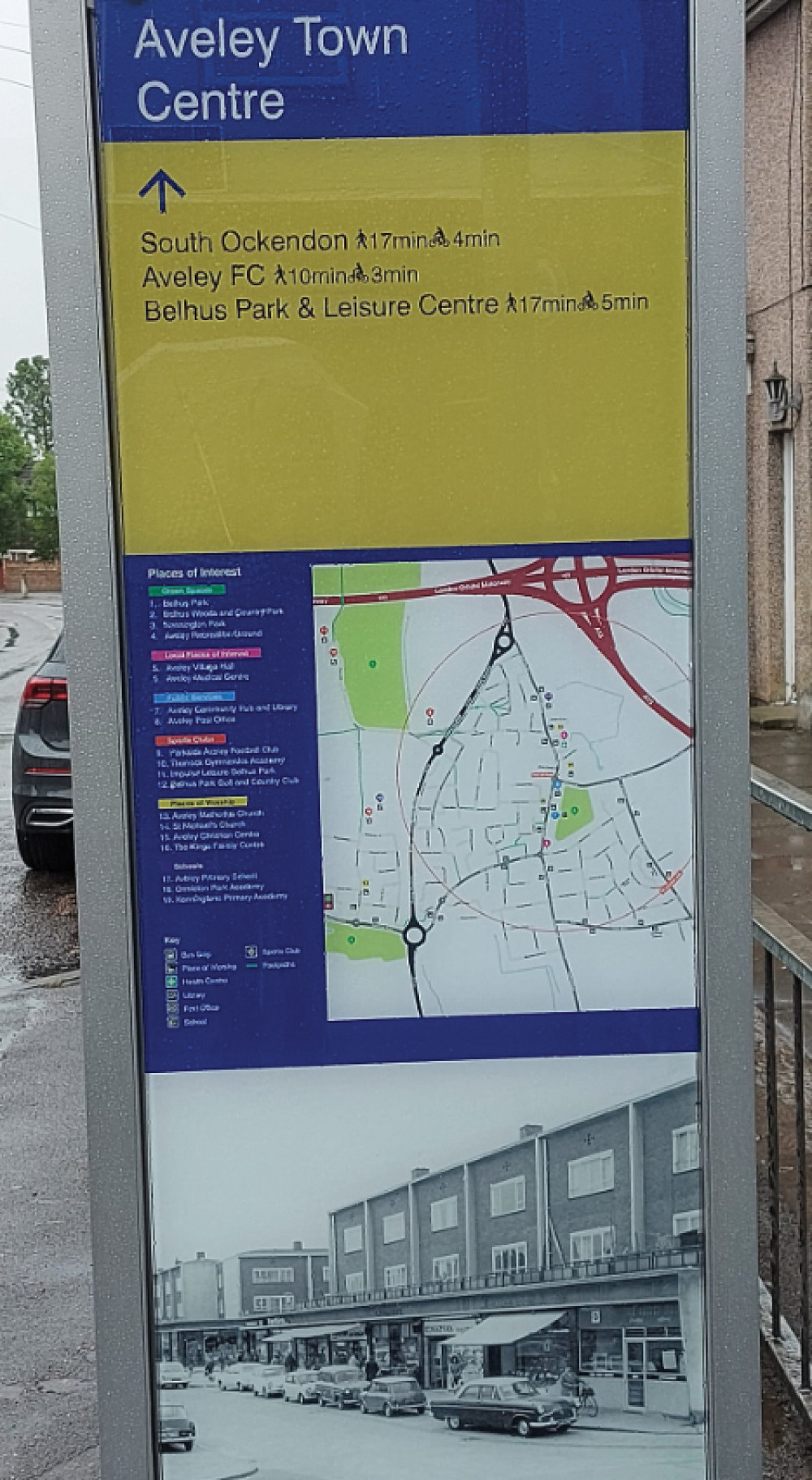 The new signage including a picture of South Ockendon's parade of shops. 