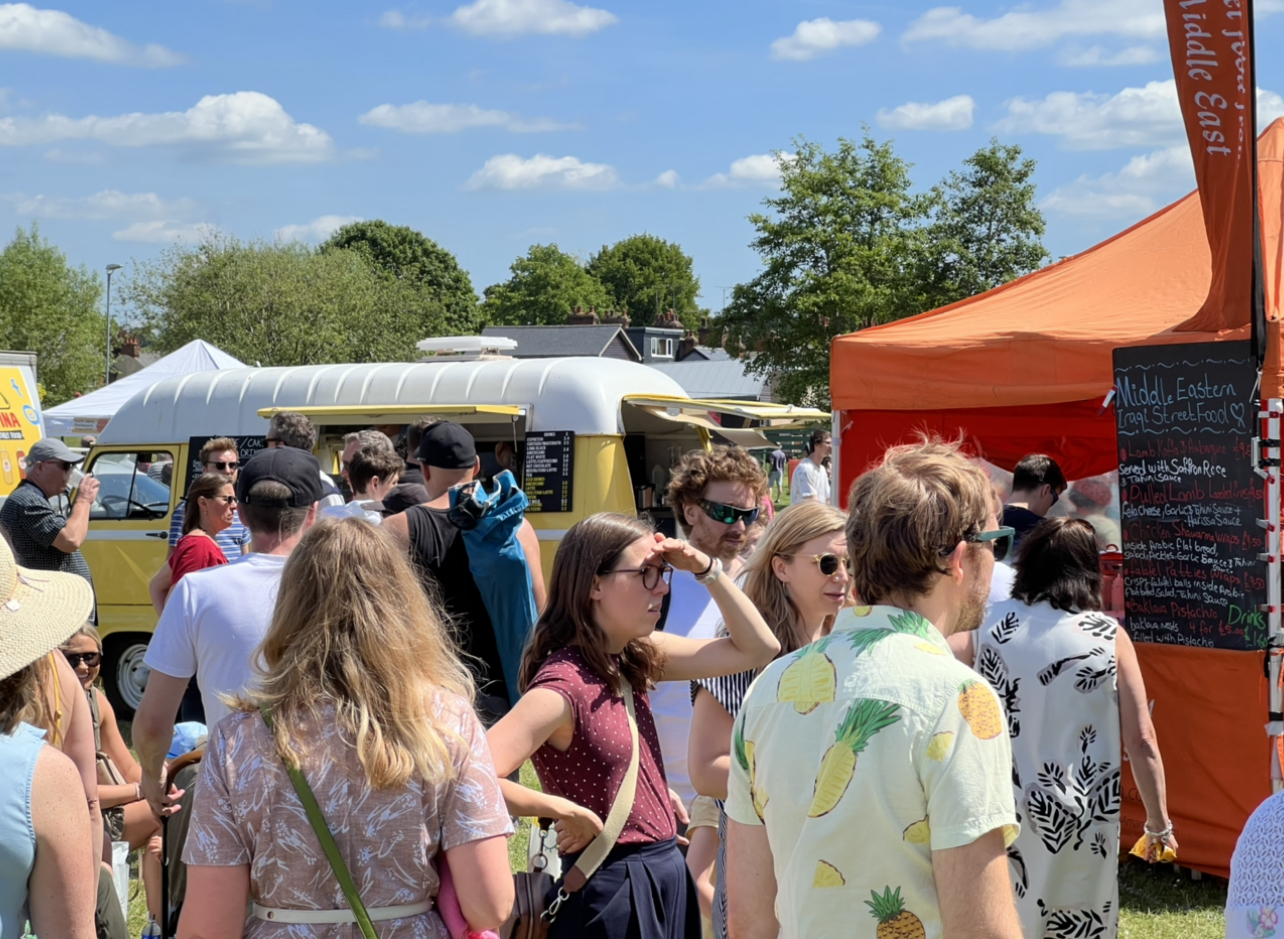 Crowds gather at the family friendly Walsworth Festival on Sunday. CREDIT: @HitchinNubNews 