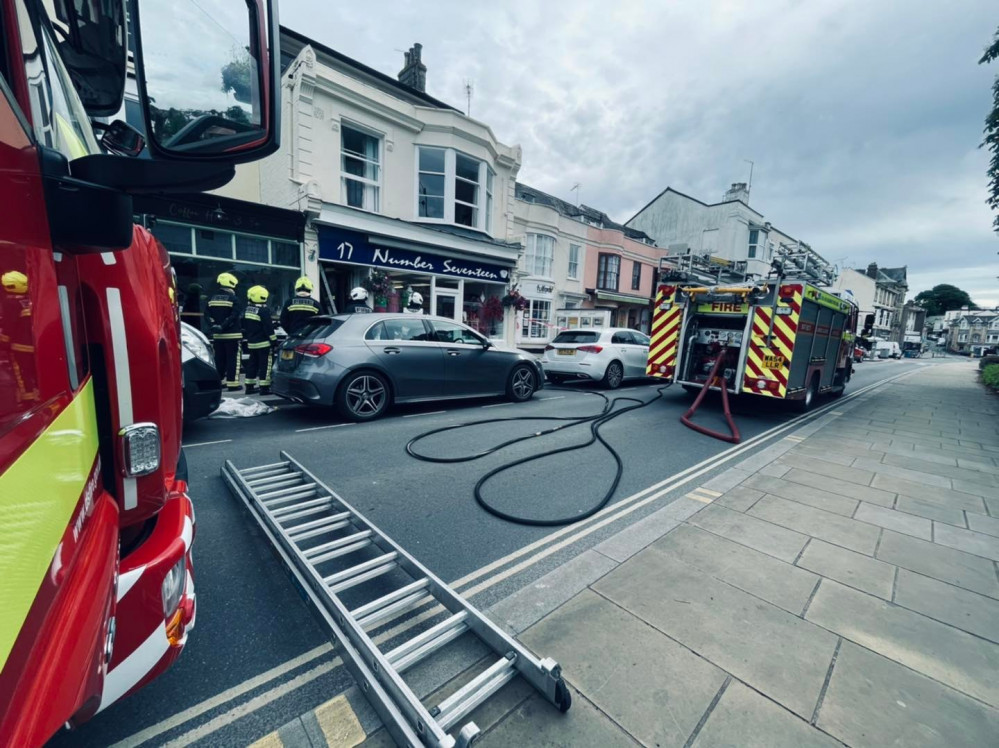 Firefighters from Dawlish, Newton Abbot, Torquay, Teignmouth and Danes Castle in Exeter were mobilised (Teignmouth Fire Station/ Devon and Somerset Fire and Rescue Service)