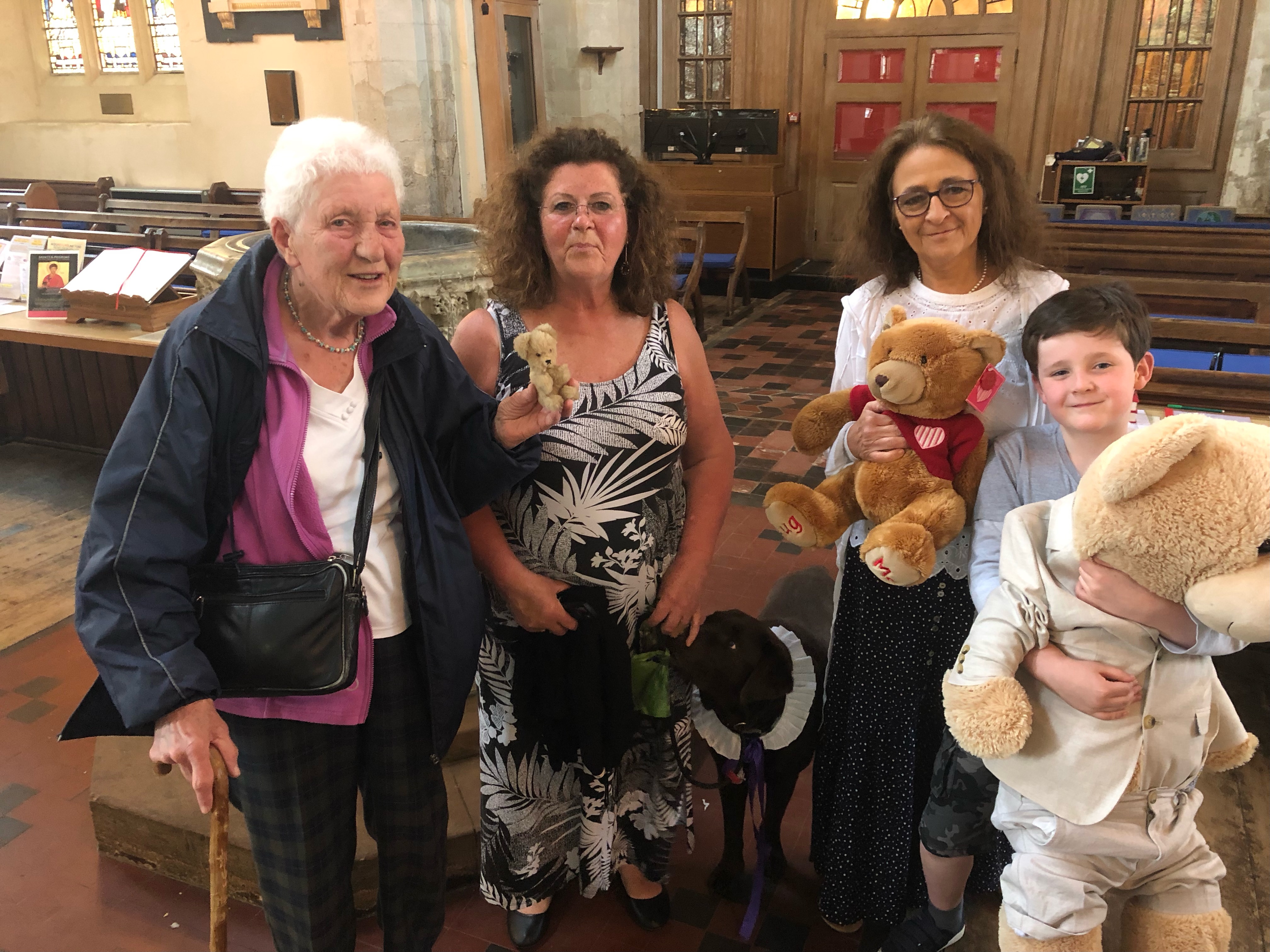 Bridget with little Ted, Wendy with Chip. CREDIT: St Mary's Church