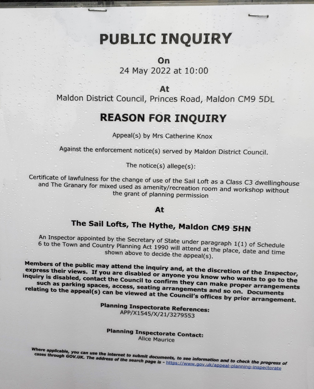 The statutory notice