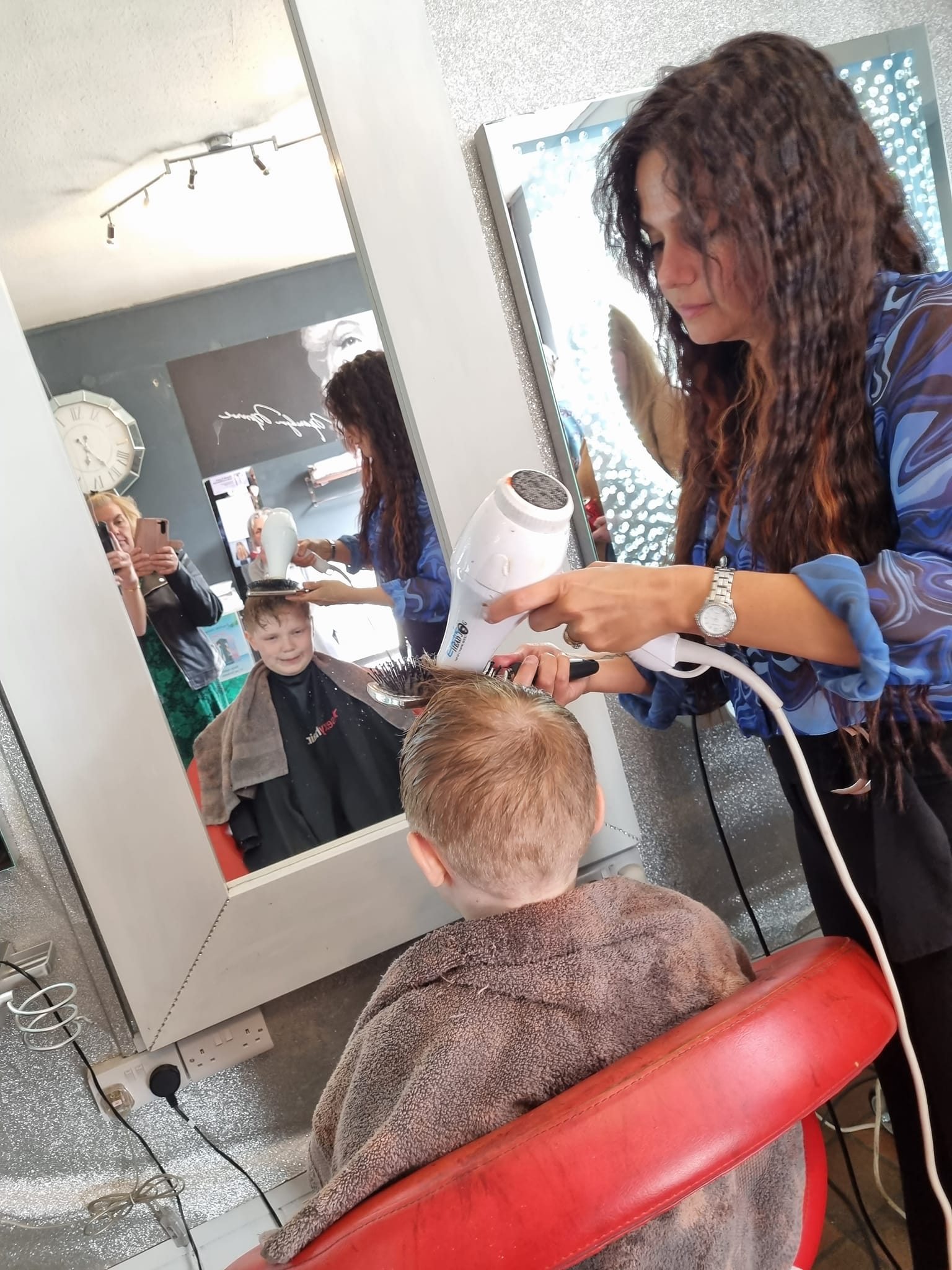 Zach had his haircut on Saturday at Colour Code in Brindley Ford.