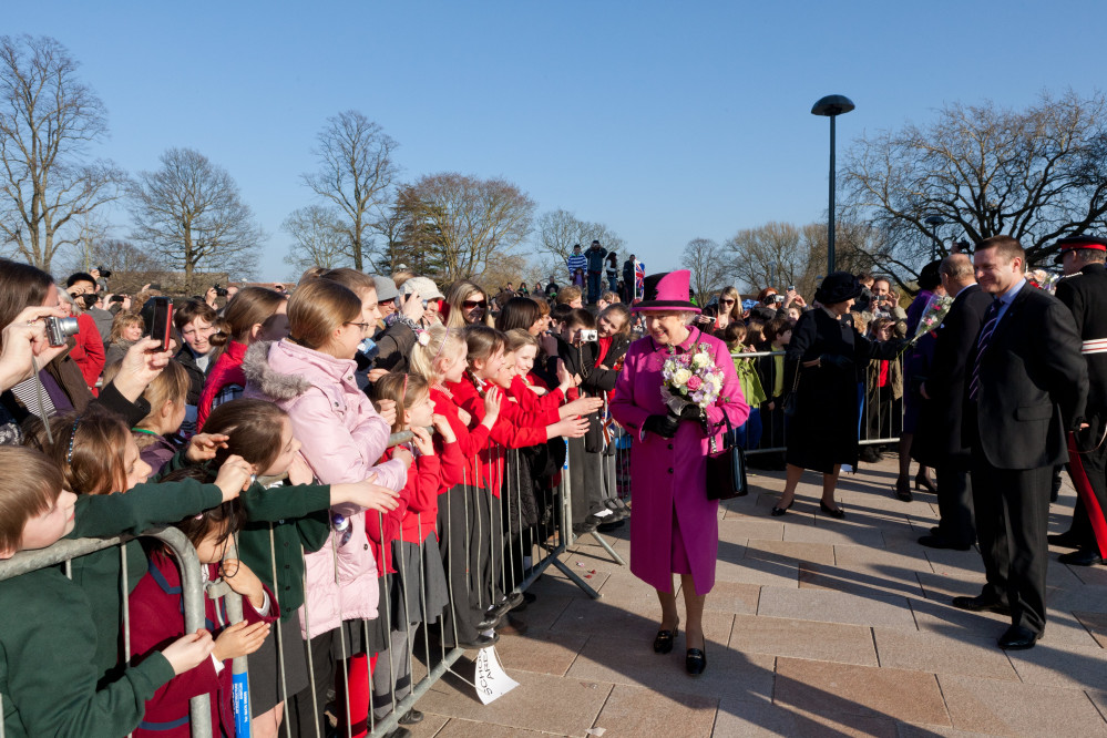The Queen photographed opening the the transformed Royal Shakespeare Theatre in 2011 (Image by Stewart Hemley)