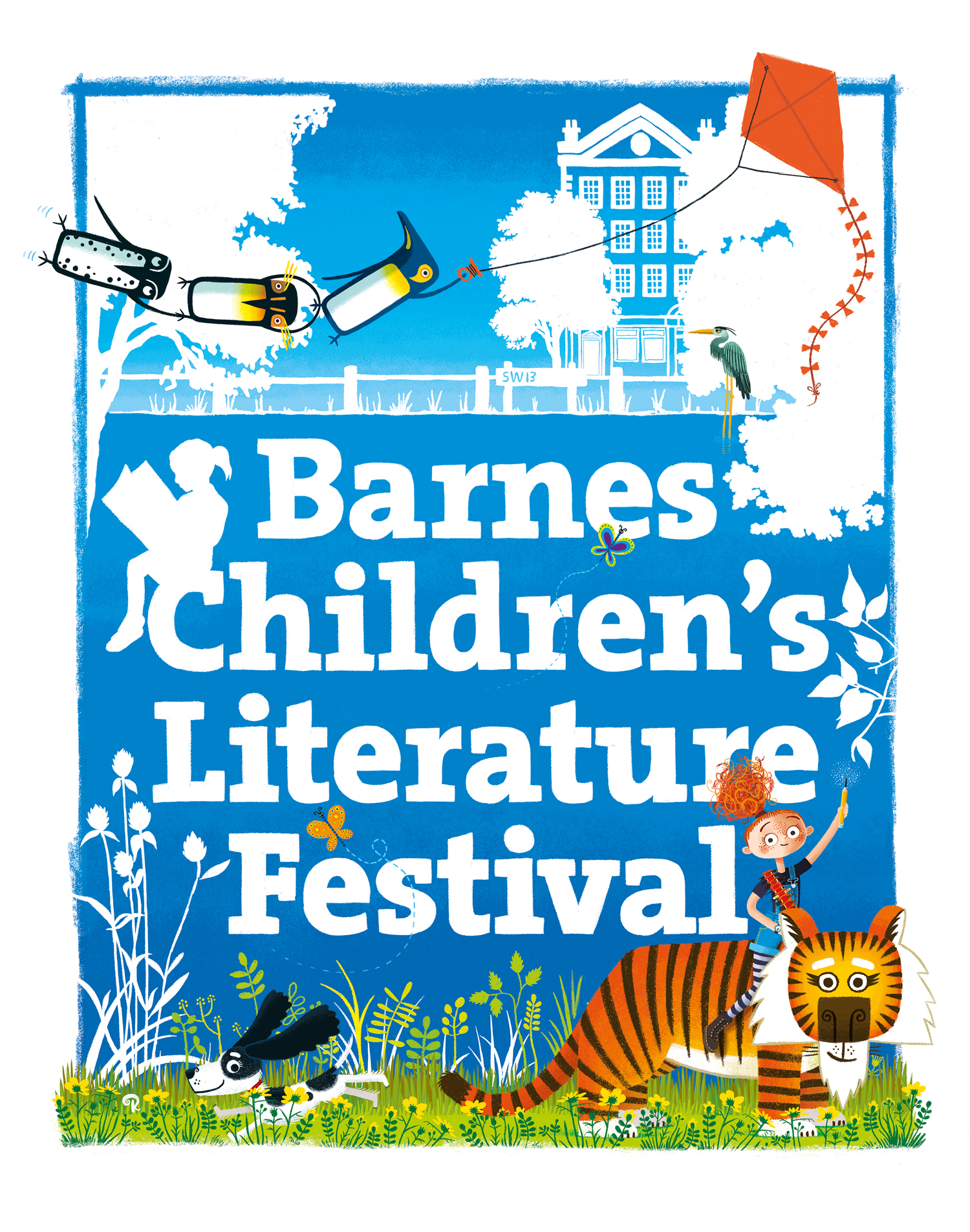 Barnes Children's Literature Festival Poster by draw along genius Rob Biddulph