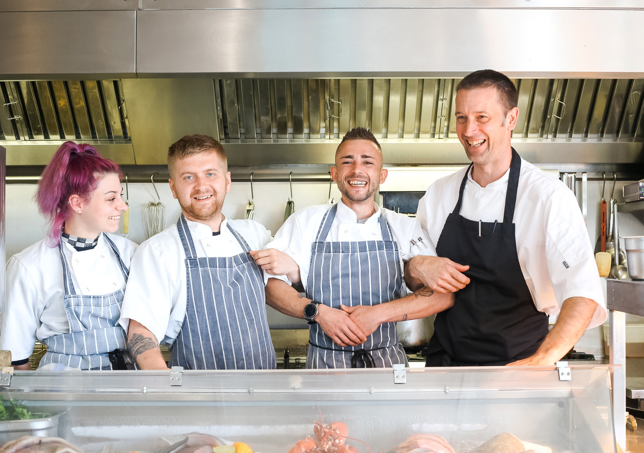 The Club House team, Toni, chefs Liam and Titch and head chef, Steve