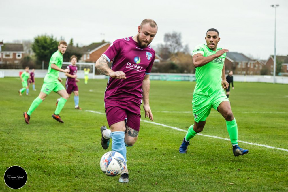 Brian Barton in action for Sandbach United aka The Ramblers 