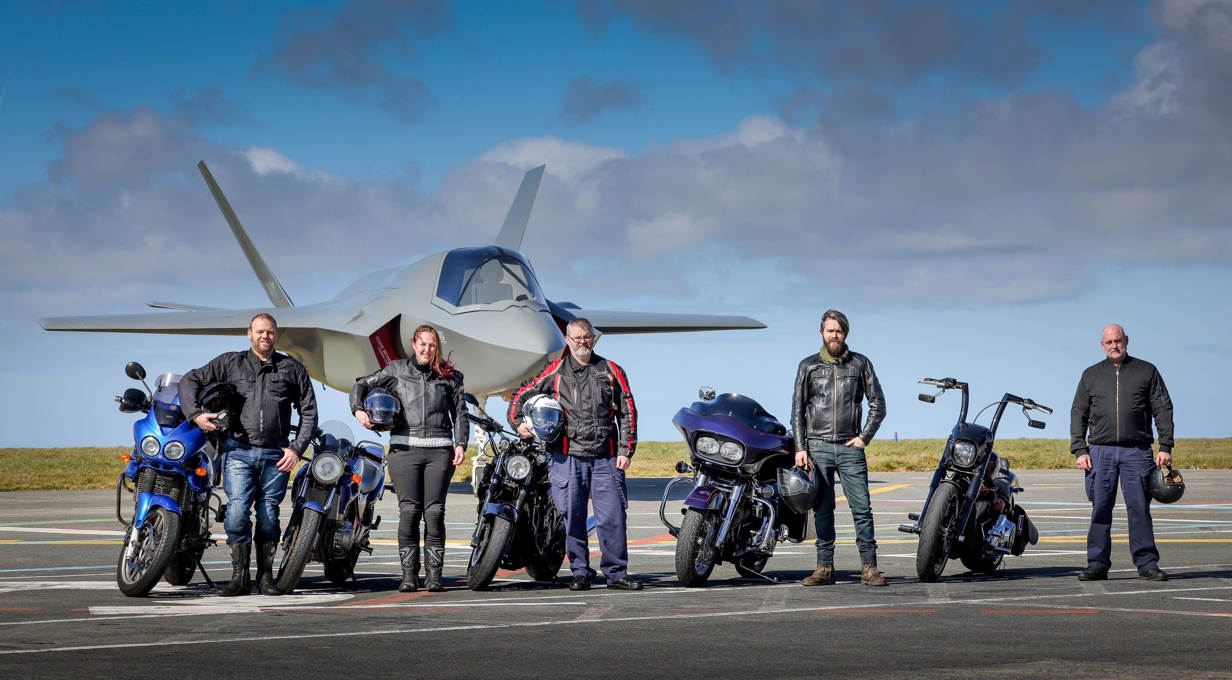 Highway to Well event organiser Israel Stanway (second from the right) along with other motorcycle enthusiasts involved with Highway to Well which will be starting at RNAS Culdrose on 18 June