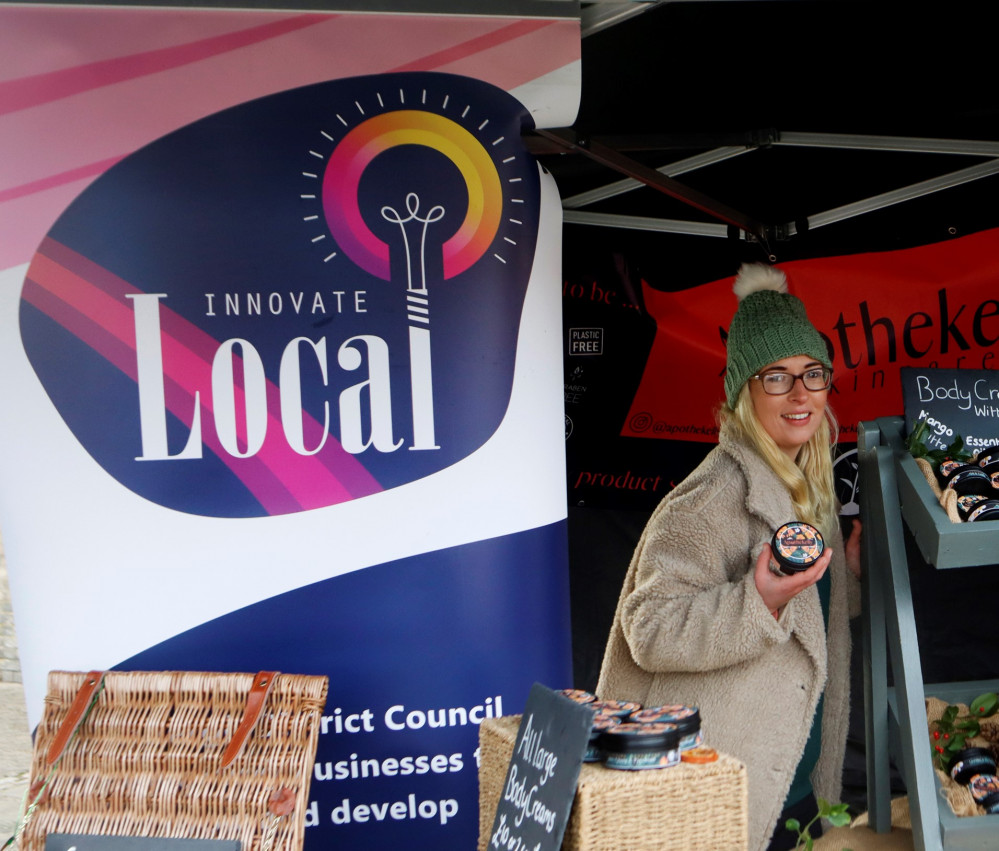 Kelly Clark, owner of Apothekelly Skincare took part in the Innovate Local scheme at Hadleigh market (Picture credit: BDC/Paul Nixon)