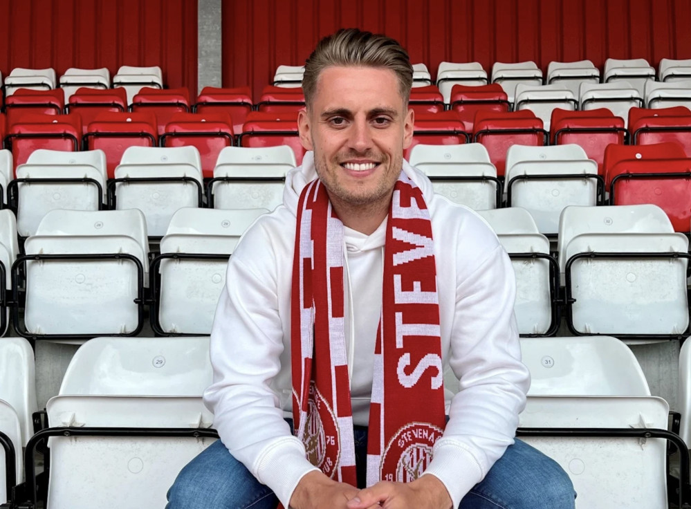 The 28-year-old arrives at the Lamex from Northampton Town. Picture courtesy of Stevenage FC 