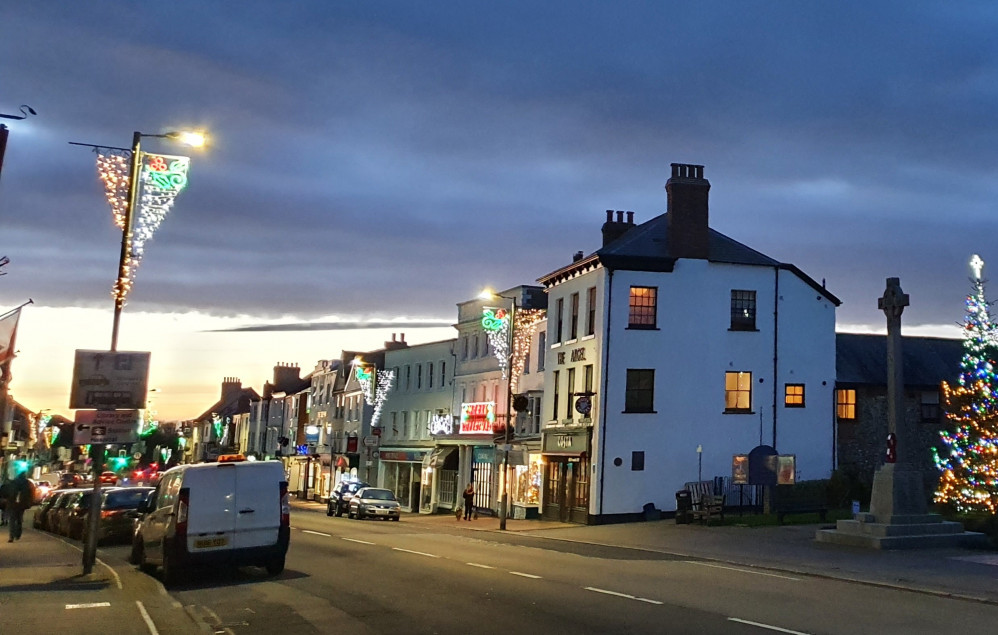 Honiton high street and market 