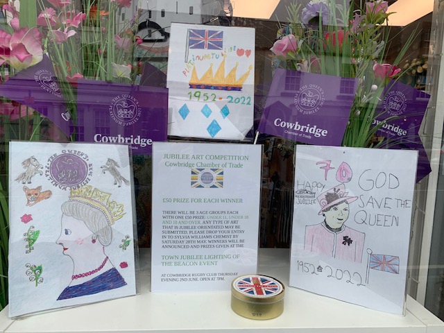 The window at Sylvia Williams Chemist with some submitted artworks. (Image credit: Kate Thomas)