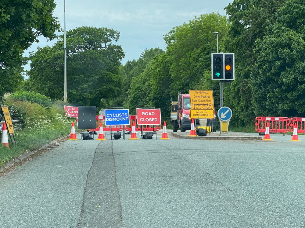 The A530 Middlewich Road, Crewe has been closed since May 9 (Crewe Nub News).