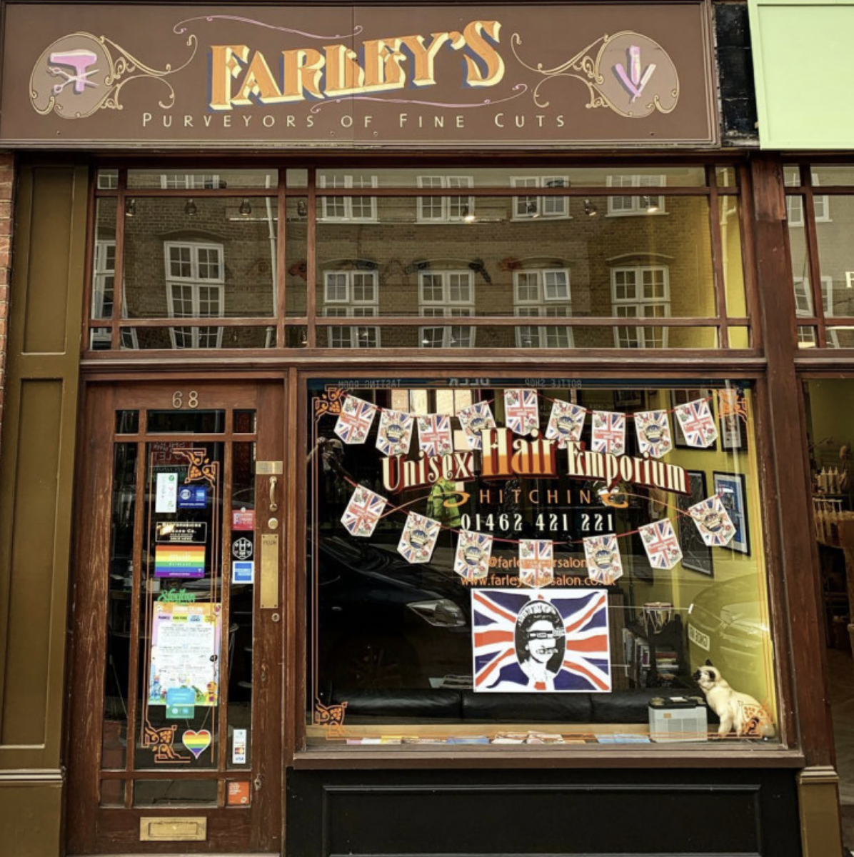 Farley's Hair Emporium on Hermitage Road has its own iconic tribute to The Queen. CREDIT: Farleys