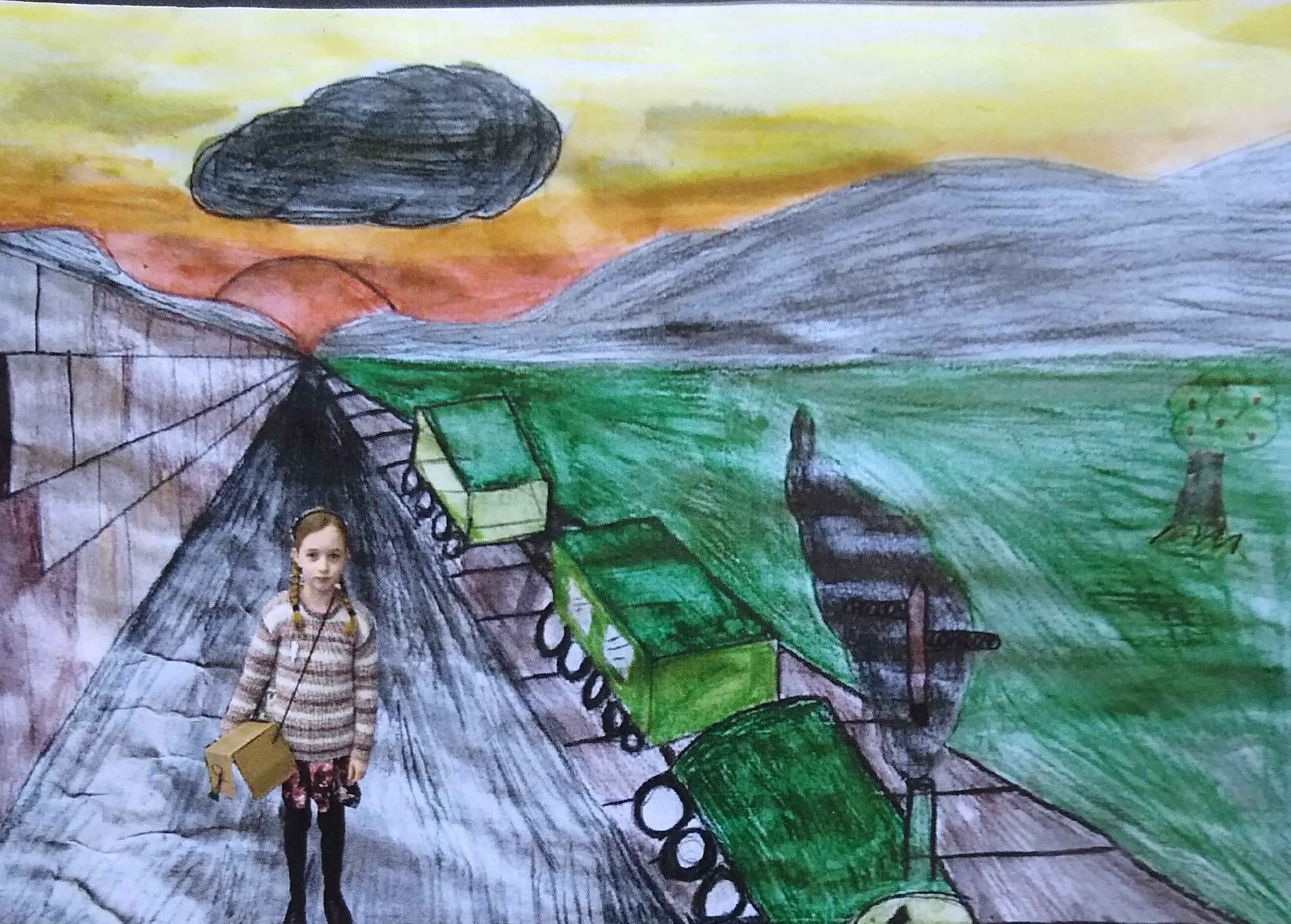 The successful artwork submitted by artist Emily Lawrence, entitled Lost in a River of War. (Credit - Martin Long)