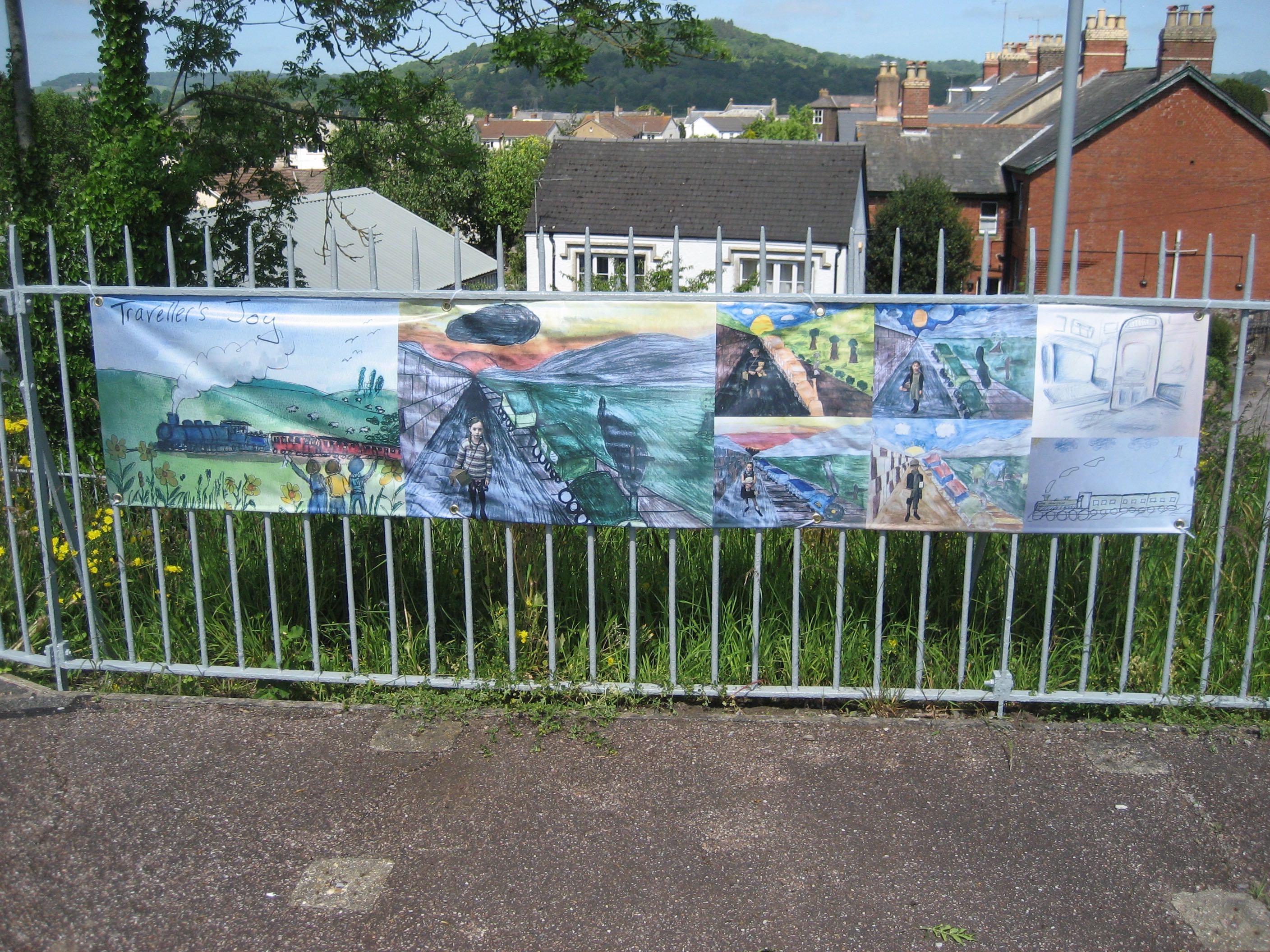 One of the banners at Honiton Train Station. (Credit - Martin Long)