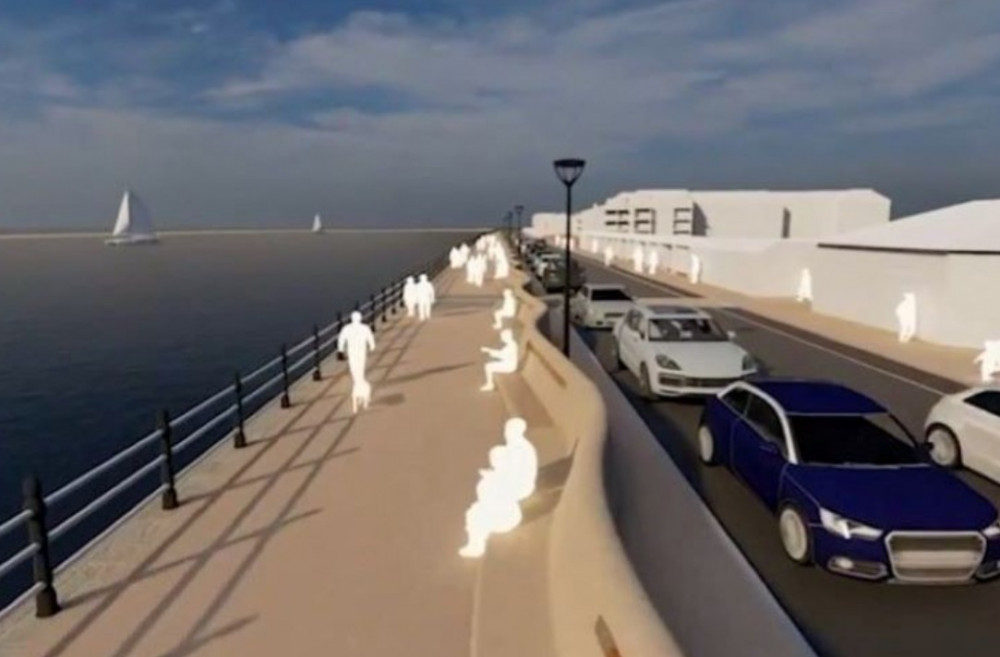 What the promenade could look like once the flood wall is built - Picture: Wirral Council