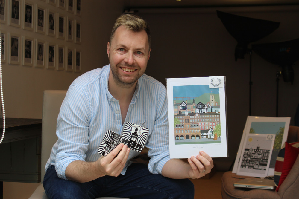 Adam Schofield has created artwork of Congleton landmarks, which would make great gifts. (Image - Alexander Greensmith / Congleton Nub News) 