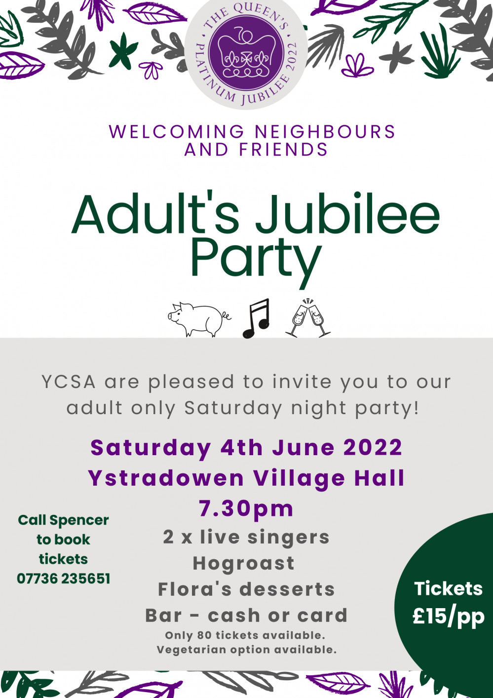 There will be two live singers, as well as a bar that can take cash or card, a hog roast and a dessert stall. (Image credit: Ystradowen Community Council and Sports Association)