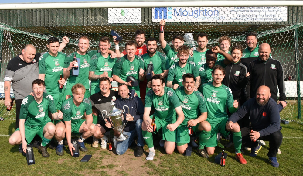 Harrison Bacon (second on left front row) with title winning Gorleston side (Picture credit: David Hardy)