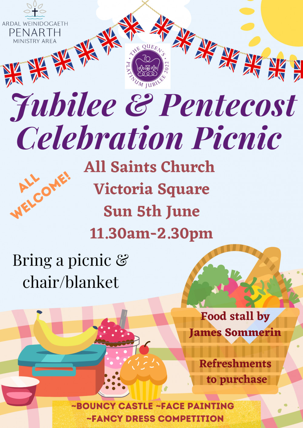 A Jubilee and Pentecost picnic at All Saints Church in Victoria Square in Penarth. (Image credit: Janet Akers - Penarth Ministry Area)