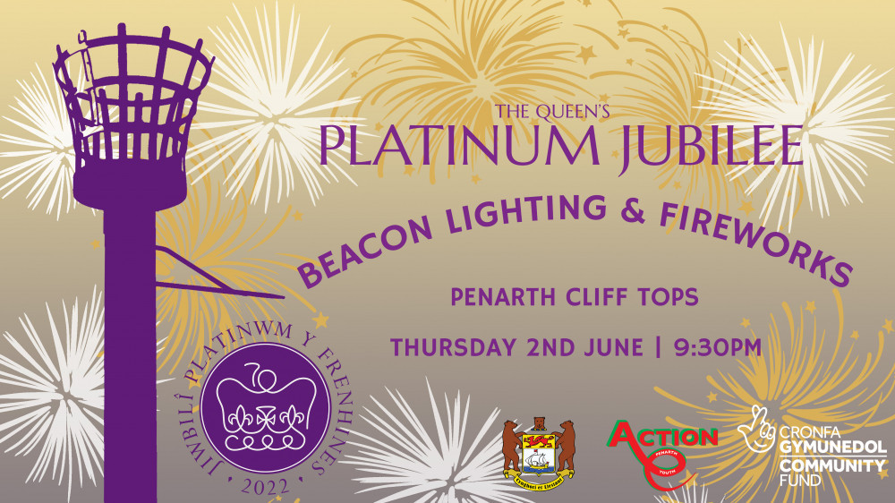 The Cliff Top beacon will be lit by the mayor of Penarth and followed by a fireworks display. (Image credit: Penarth Town Council)