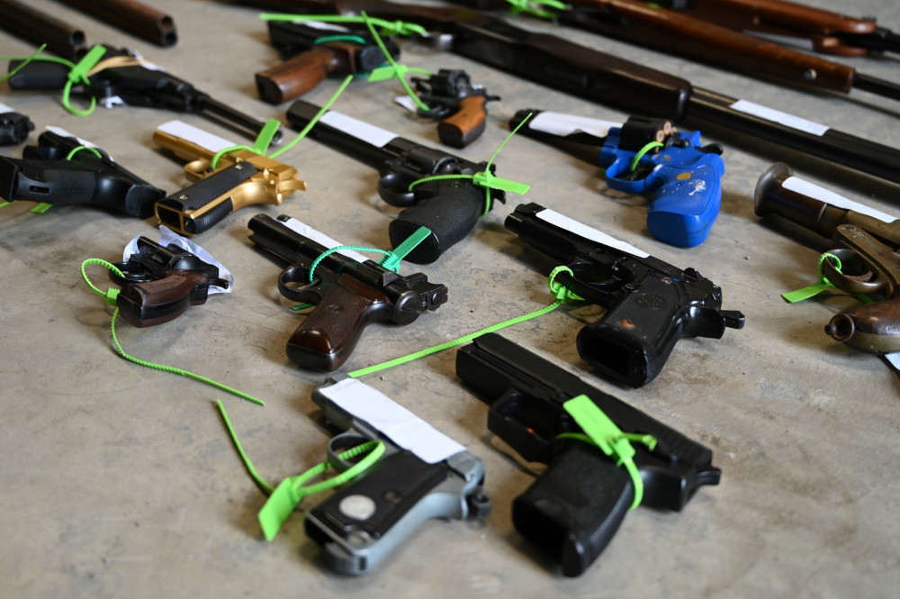 Macclesfield: Some of the guns that were handed in. (Image - Cheshire Police)