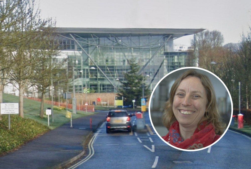 The Met Office, Exeter (Google Maps). Inset: Dr Helene Hewitt (Met Office/Helene Hewitt)