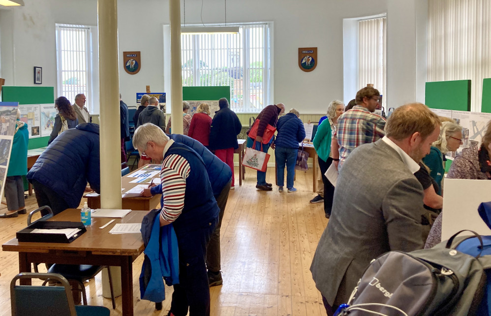 Plans to redesign Helston town centre. Consultation held in the Guildhall. Shared by David Turnbull.