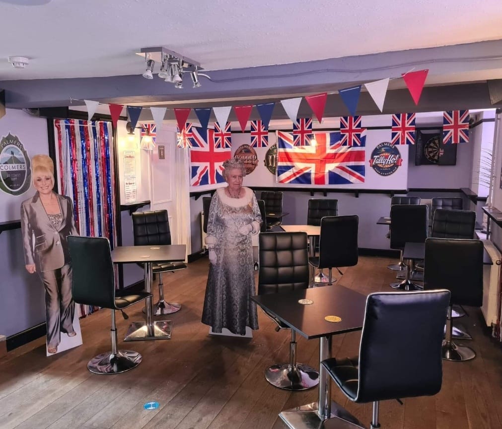 The pub has been fully decorated ahead of its 'Ax-Enders' theme party on Saturday night
