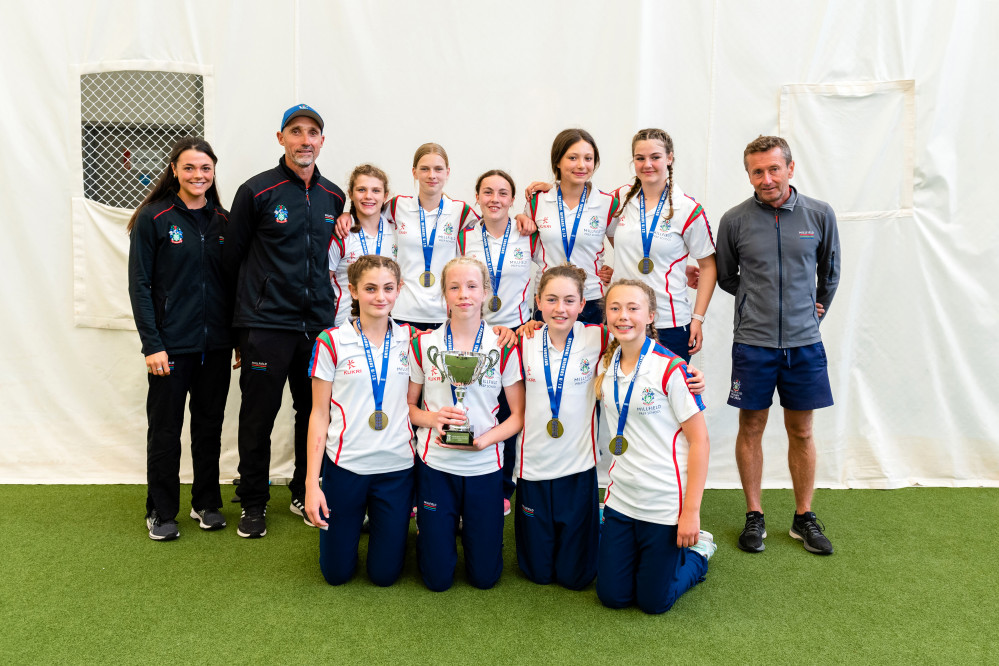 Millfield U13 girls’ team presented with the trophy at Lord’s 