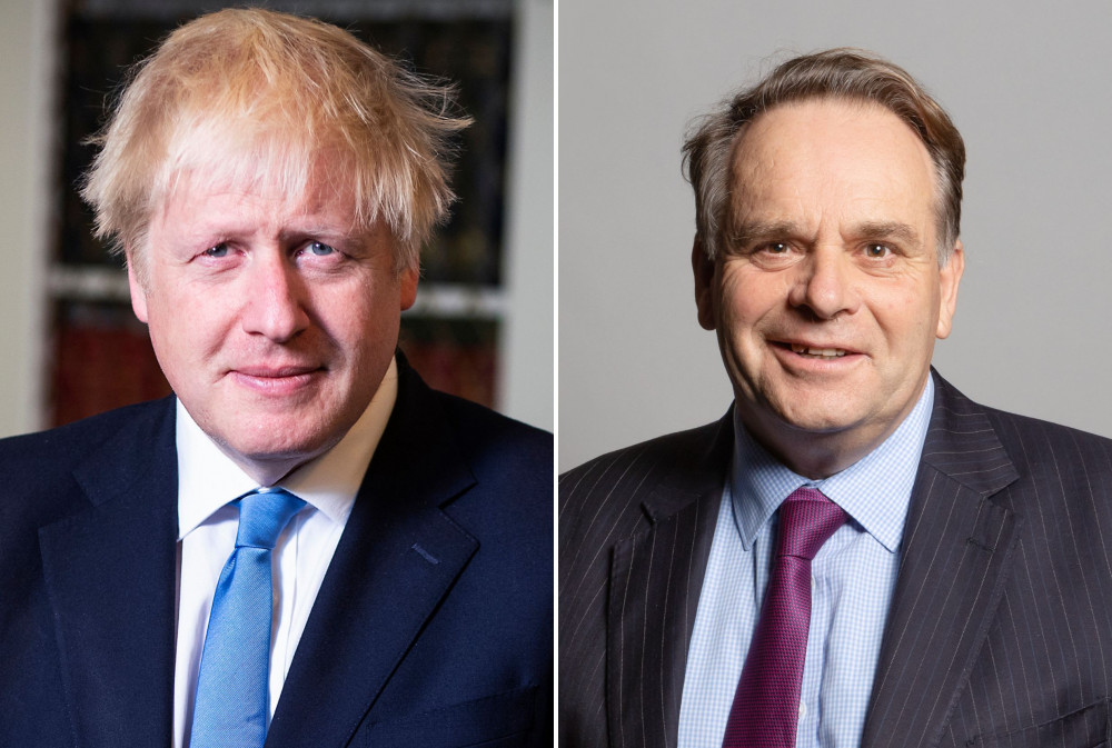 L: Boris Johnson (By Ben Shread / Cabinet Office, OGL 3, https://commons.wikimedia.org/w/index.php?curid=83764351). R: Neil Parish (By Richard Townshend, CC BY 3.0, https://commons.wikimedia.org/w/index.php?curid=86677969)