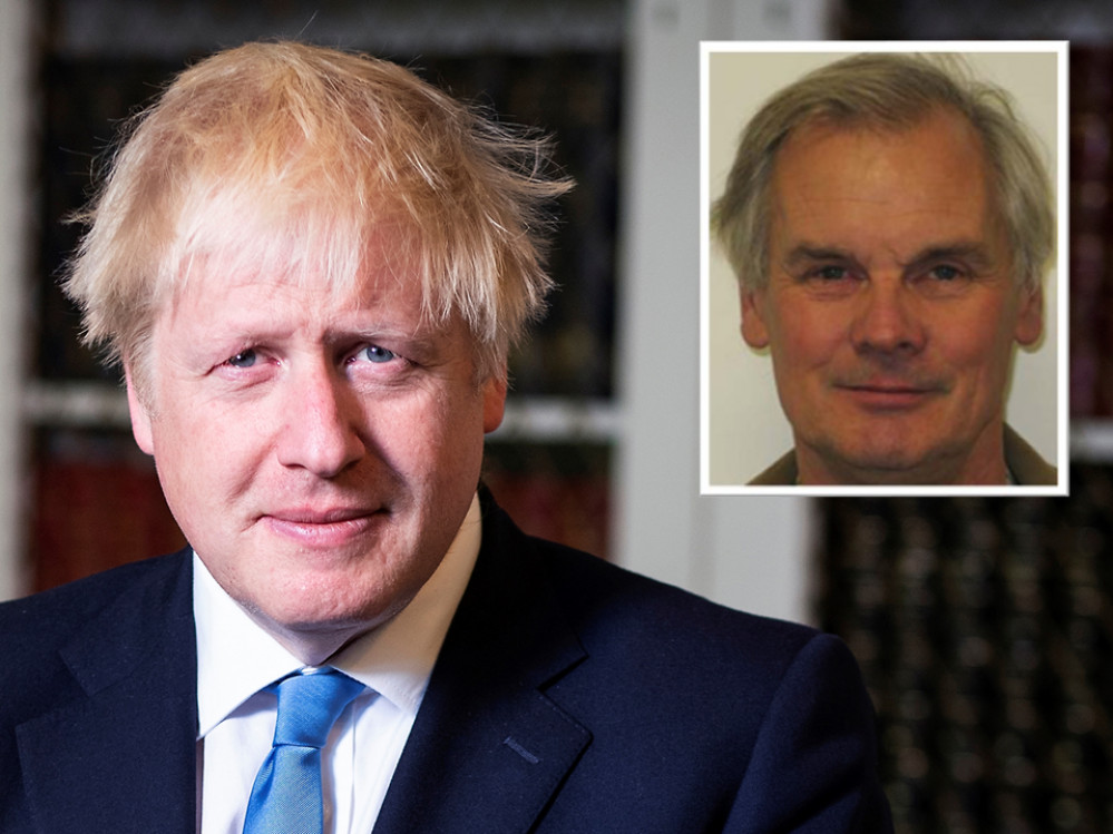 Boris Johnson will face a vote of no confidence tonight. Inset, Richard Dewick, Councillor for Tillingham (Photos: Ben Shread/Cabinet Office and Maldon District Council)