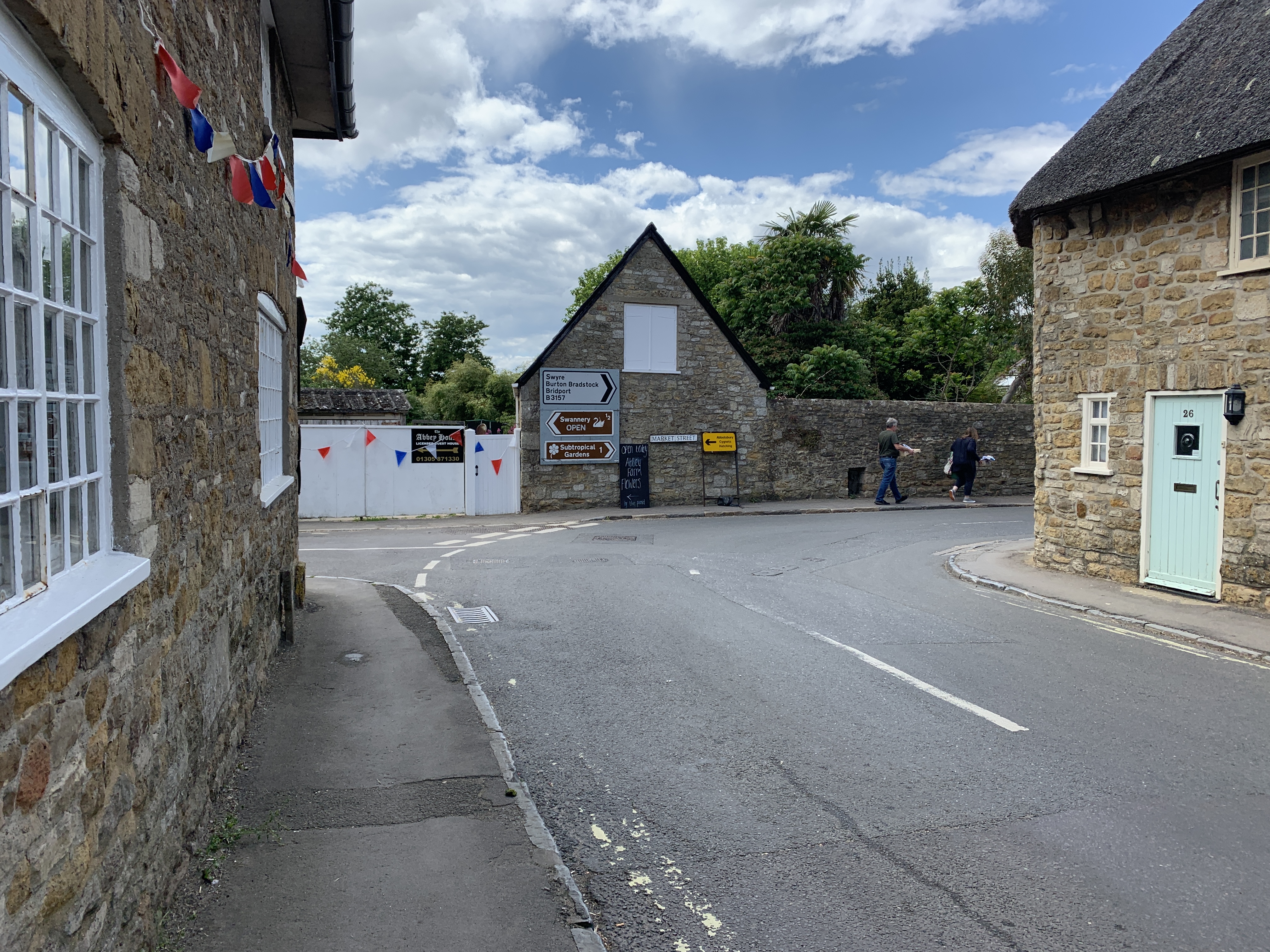 Turn left as the road sweeps to the right