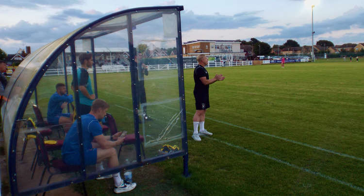 Steve Holder safely in the dug out