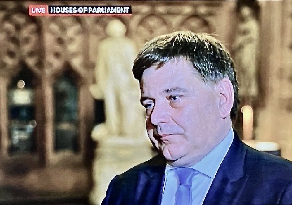 Coalville MP Andrew Bridgen speaking on BBC News