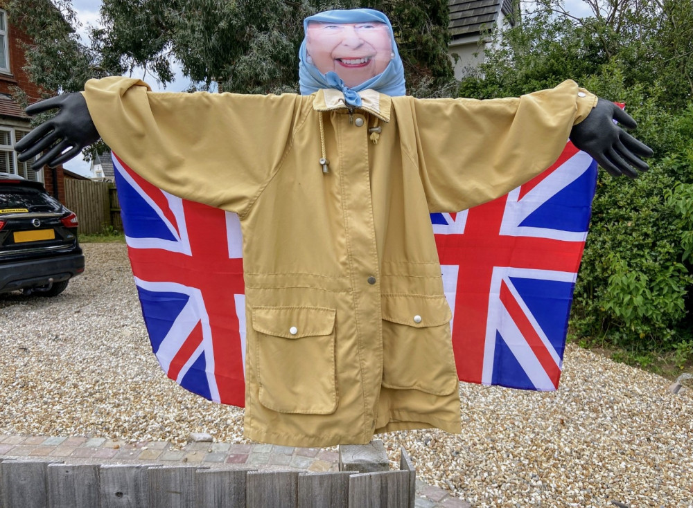 Her Majesty spreads her wings at the Haslington and Winterley scarecrow trail (Jonathan White).