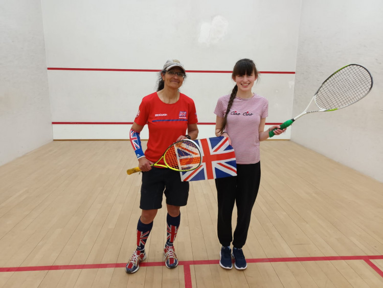 Former firefighter Alison Insley completed the fundraising day at Warwick Boat Club squash courts