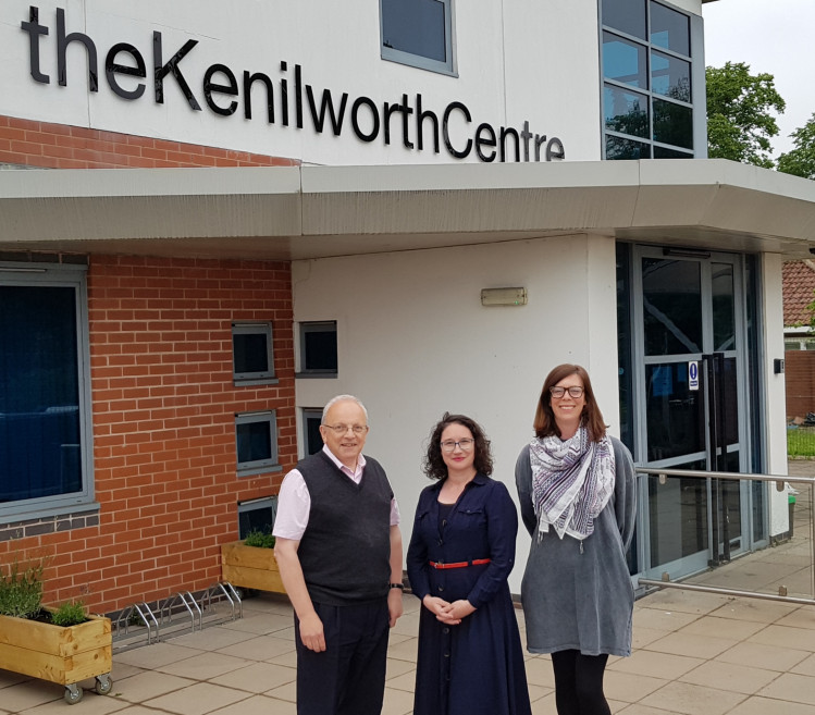 Chair of trustees Cllr Richard Dickson welcomes Sarah McCaffrey and Rebecca Webb to the centre