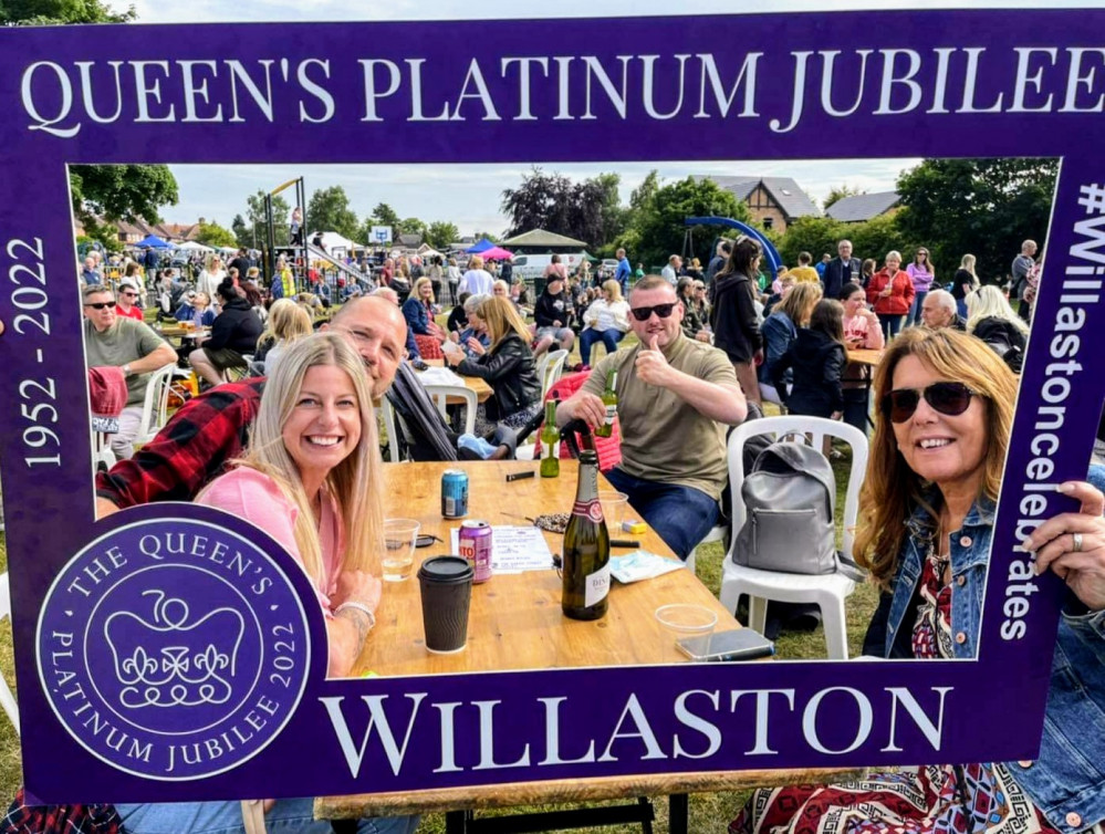 Local residents enjoyed the Willaston Jubilee Garden Party, using the events selfie frame (Willaston Jubilee Celebrations). 