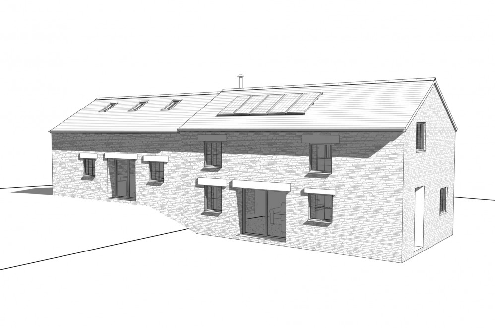 A 3D view of the building. Glebe Farm, Sithney. Credit: Cornwall Planning Group.