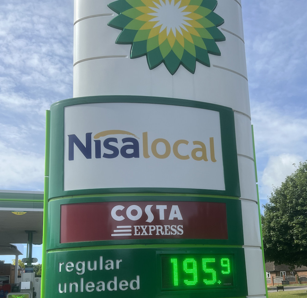 How much? Read our special report on the price of Hitchin petrol amid the cost of fuel crisis. PICTURE: £1.95.9 - the price of a litre of petrol being charged at the BP Garage on Bedford Road around 10am on Thursday, June 9, 2022. CREDIT: Hitchin Nub News 