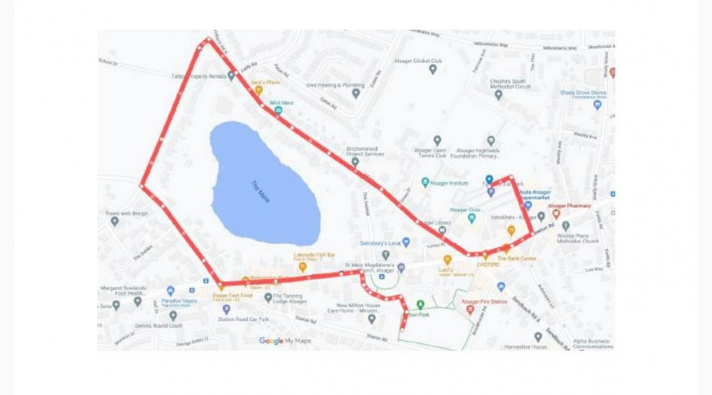 The route for the carnival parade on Saturday 